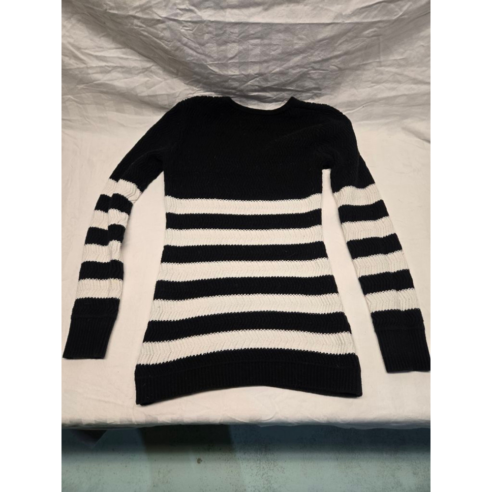 Women's GUESS Black & White Striped Sweater S - Picture 5 of 5